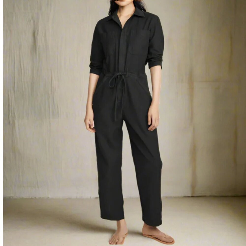 Citizens of Humanity Frida Slouchy Jumpsuit Olive Womens Small Crop